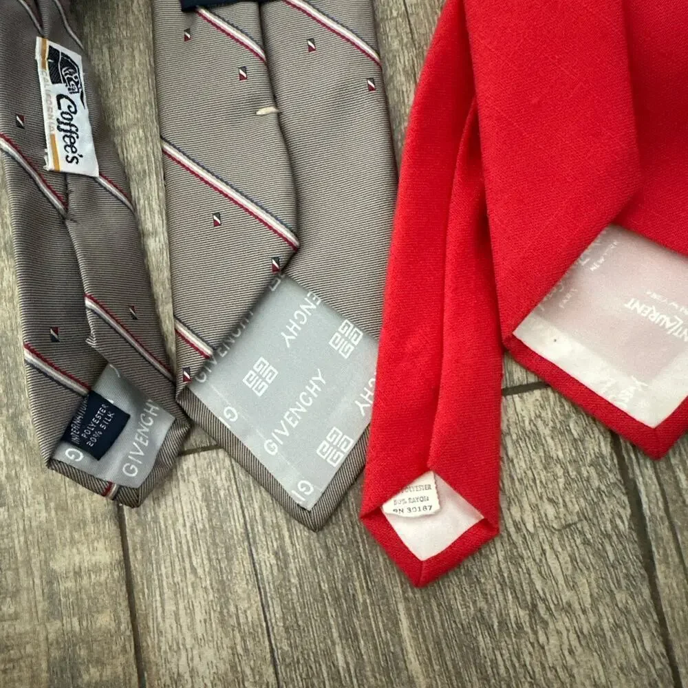 Designer Tie Lot of 4 Givenchy, Christian Dior, Yves Saint Laurent & More